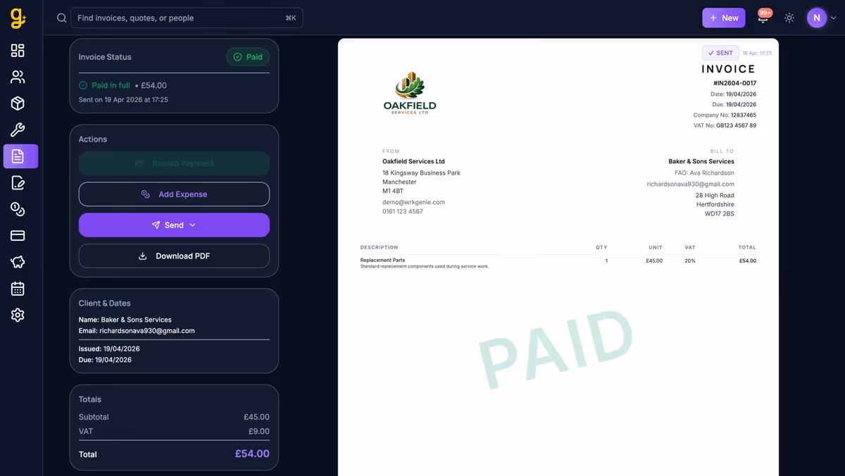 Invoice at milestones, not at the end of the job